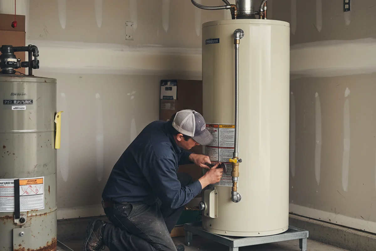 Water heater and shutoff valve replacement in Brinklow